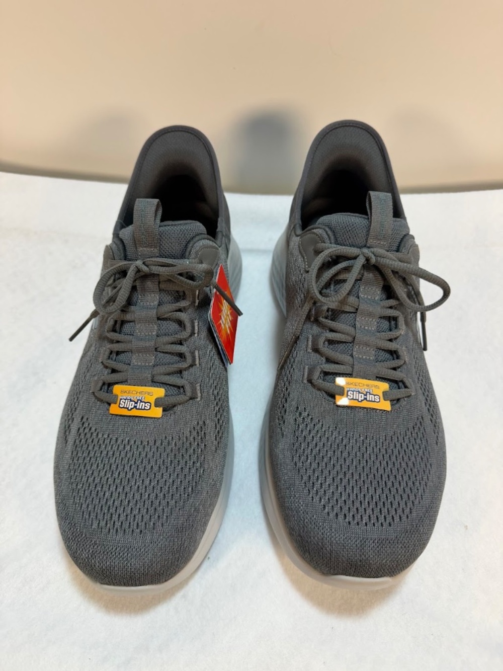 Skechers Slip-ins Hands Free Wide Fit Mens 14 Gray Walking Shoes NWT - Picture 8 of 8